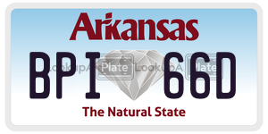 BPI66D  license plate in AR