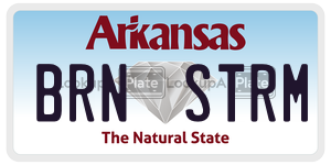 BRNSTRM  license plate in AR