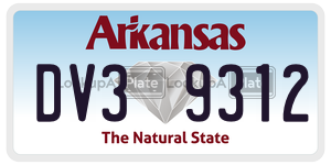 DV39312  license plate in AR