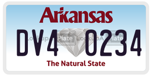 DV40234  license plate in AR
