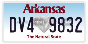 DV49832  license plate in AR