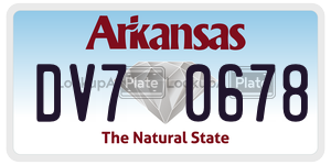 DV70678  license plate in AR