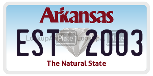 EST2003  license plate in AR