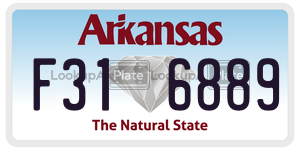 F316889  license plate in AR