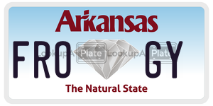 FROGY  license plate in AR