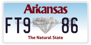 FT986  license plate in AR
