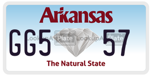 GG557  license plate in AR