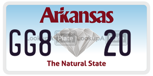 GG820 license plate in Arkansas