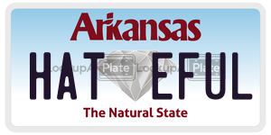 HATEFUL  license plate in AR