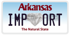 IMPORT license plate in Arkansas