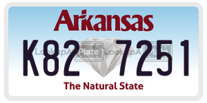 K827251  license plate in AR