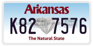 K827576  license plate in AR