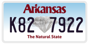 K827922  license plate in AR