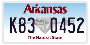 K830452  license plate in AR