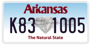 K831005  license plate in AR