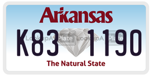 K831190  license plate in AR