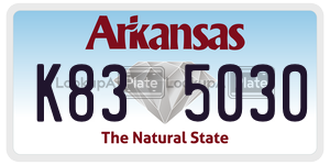 K835030  license plate in AR