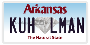 KUHLMAN license plate in Arkansas