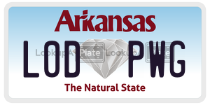 LODPWG  license plate in AR