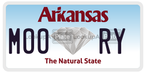 MOORY license plate in Arkansas