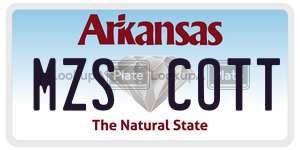 MZSCOTT  license plate in AR