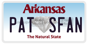 PATSFAN license plate in Arkansas