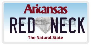 REDNECK  license plate in AR