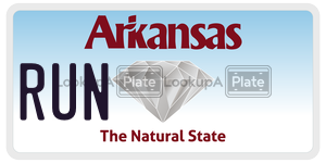 RUN license plate in Arkansas