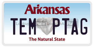 TEMPTAG  license plate in AR