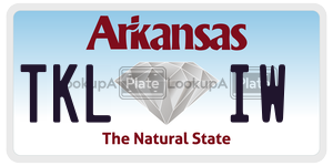 TKLIW license plate in Arkansas