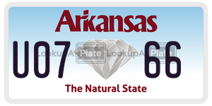 U0766  license plate in AR