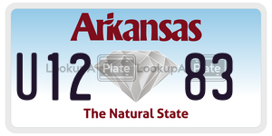 U1283  license plate in AR