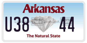U3844  license plate in AR