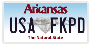 USAFKPD  license plate in AR