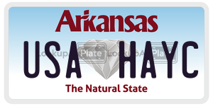 USAHAYC  license plate in AR