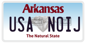 USANOIJ  license plate in AR