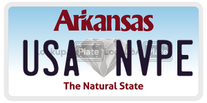 USANVPE license plate in Arkansas