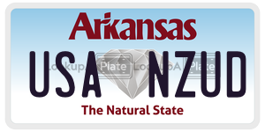USANZUD license plate in Arkansas