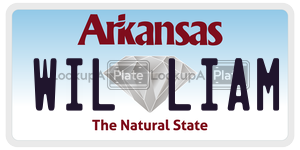 WILLIAM license plate in Arkansas