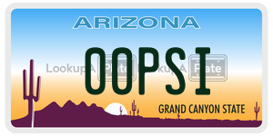 00PSI license plate in Arizona