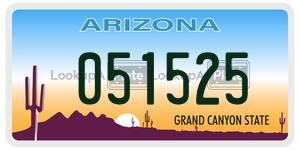 051525 license plate in Arizona