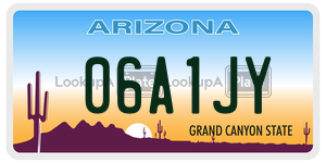 06A1JY license plate in Arizona
