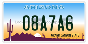 08A7A6  license plate in AZ