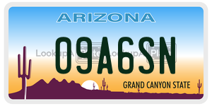 09A6SN  license plate in AZ