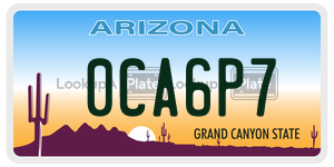 0CA6P7  license plate in AZ