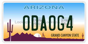 0DA0G4  license plate in AZ