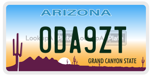 0DA9ZT  license plate in AZ