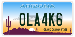 0LA4K6 license plate in Arizona
