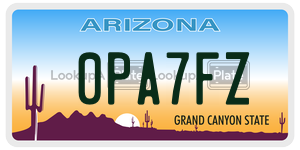 0PA7FZ  license plate in AZ