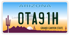 0TA91H license plate in Arizona